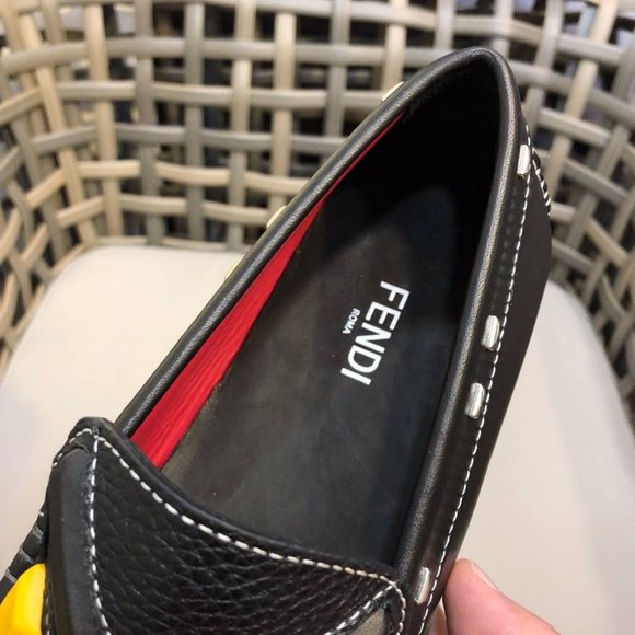 NEW Fendi Monster Eyes Black Leather Loafers main image 7